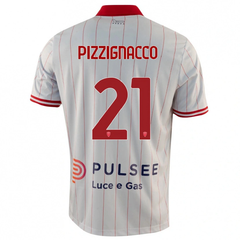 Danxen Män Semuel Pizzignacco #21 Vit Röd Blå Bortatröja Matchtröjor 2025/26 Tröjor T-Tröja