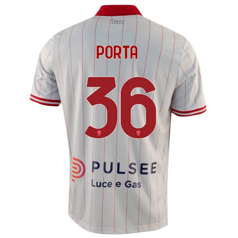 Danxen Män Matteo Porta #36 Vit Röd Blå Bortatröja Matchtröjor 2025/26 Tröjor T-Tröja