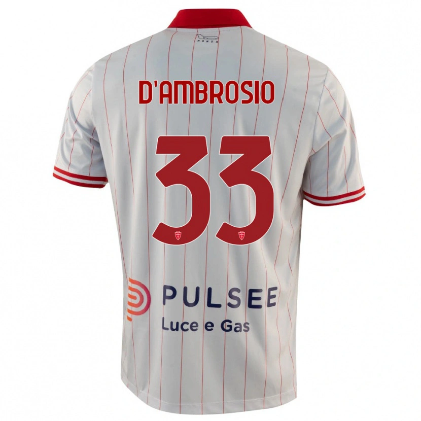 Danxen Män Danilo D'ambrosio #33 Vit Röd Blå Bortatröja Matchtröjor 2025/26 Tröjor T-Tröja