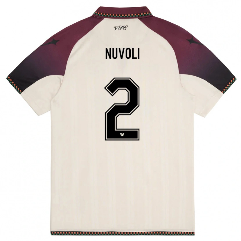 Danxen Män Francesco Nuvoli #2 Krämfärgad Vinröd Bortatröja Matchtröjor 2025/26 Tröjor T-Tröja