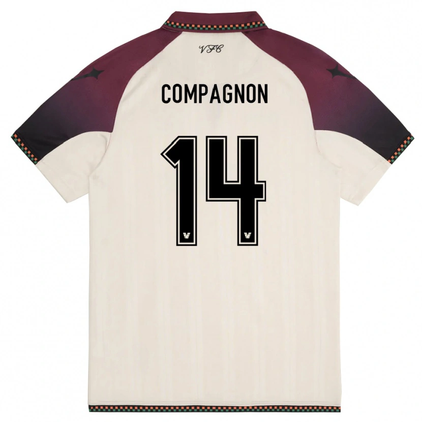 Danxen Män Mattia Compagnon #14 Krämfärgad Vinröd Bortatröja Matchtröjor 2025/26 Tröjor T-Tröja