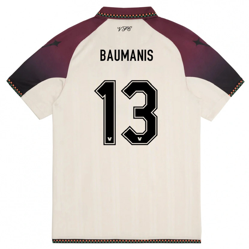 Danxen Män Kristofers Baumanis #13 Krämfärgad Vinröd Bortatröja Matchtröjor 2025/26 Tröjor T-Tröja