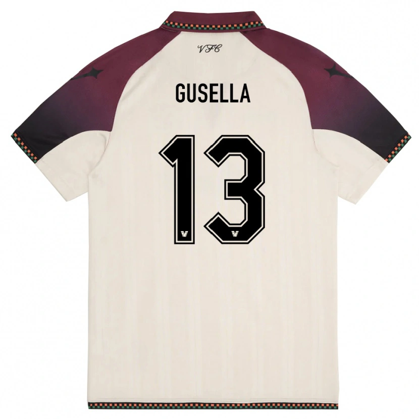 Danxen Män Pietro Gusella #13 Krämfärgad Vinröd Bortatröja Matchtröjor 2025/26 Tröjor T-Tröja