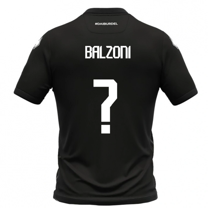 Danxen Män Mattia Balzoni #0 Svart Vit Bortatröja Matchtröjor 2025/26 Tröjor T-Tröja