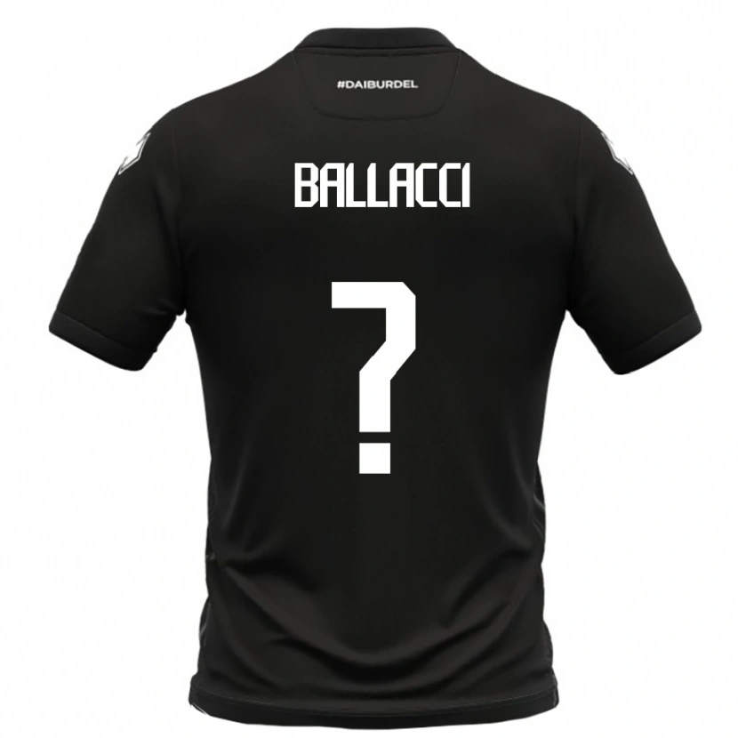 Danxen Män Edoardo Ballacci #0 Svart Vit Bortatröja Matchtröjor 2025/26 Tröjor T-Tröja