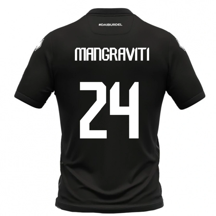 Danxen Män Massimiliano Mangraviti #24 Svart Vit Bortatröja Matchtröjor 2025/26 Tröjor T-Tröja