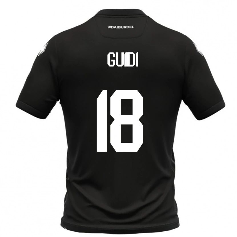 Danxen Män Matteo Guidi #18 Svart Vit Bortatröja Matchtröjor 2025/26 Tröjor T-Tröja