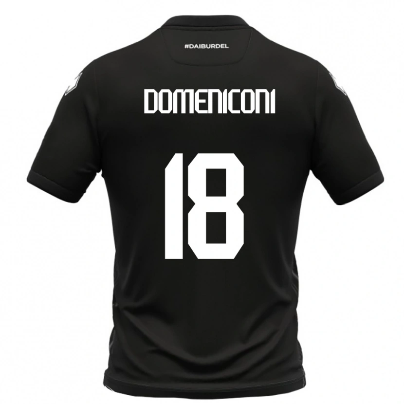 Danxen Män Riccardo Domeniconi #18 Svart Vit Bortatröja Matchtröjor 2025/26 Tröjor T-Tröja