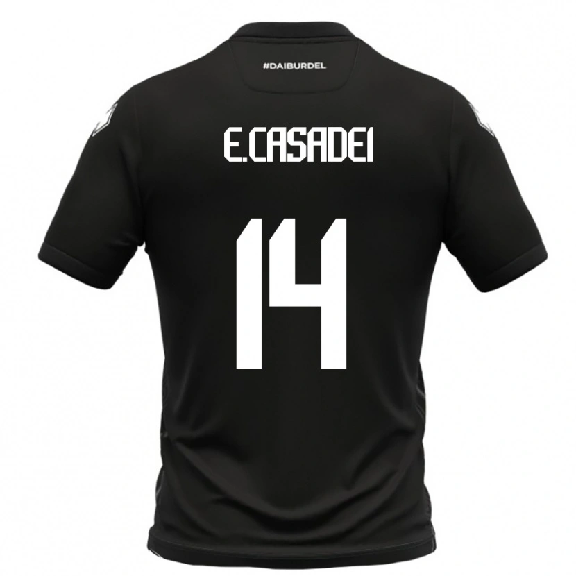 Danxen Män Enea Casadei #14 Svart Vit Bortatröja Matchtröjor 2025/26 Tröjor T-Tröja