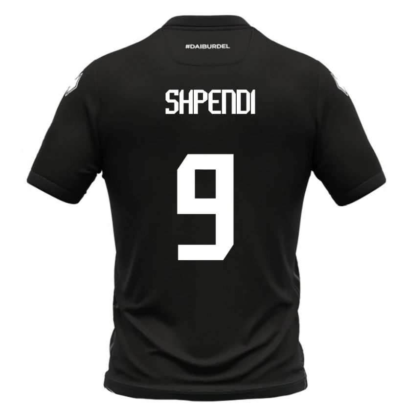 Danxen Män Cristian Shpendi #9 Svart Vit Bortatröja Matchtröjor 2025/26 Tröjor T-Tröja