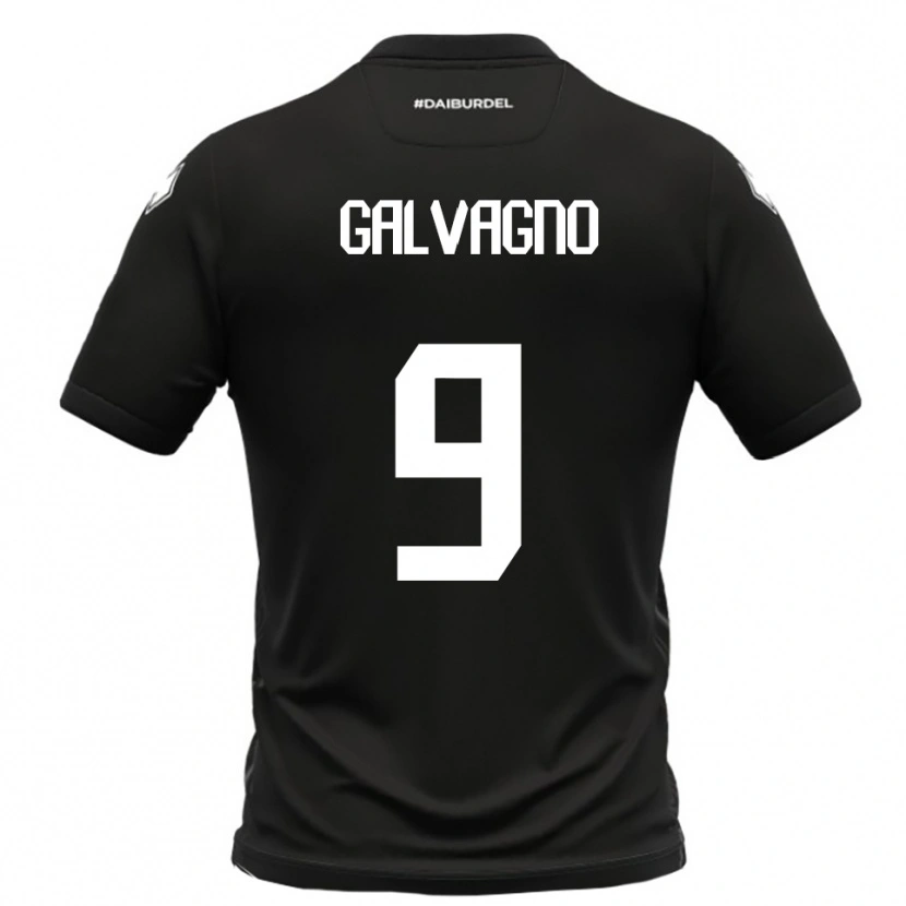 Danxen Män Filippo Galvagno #9 Svart Vit Bortatröja Matchtröjor 2025/26 Tröjor T-Tröja