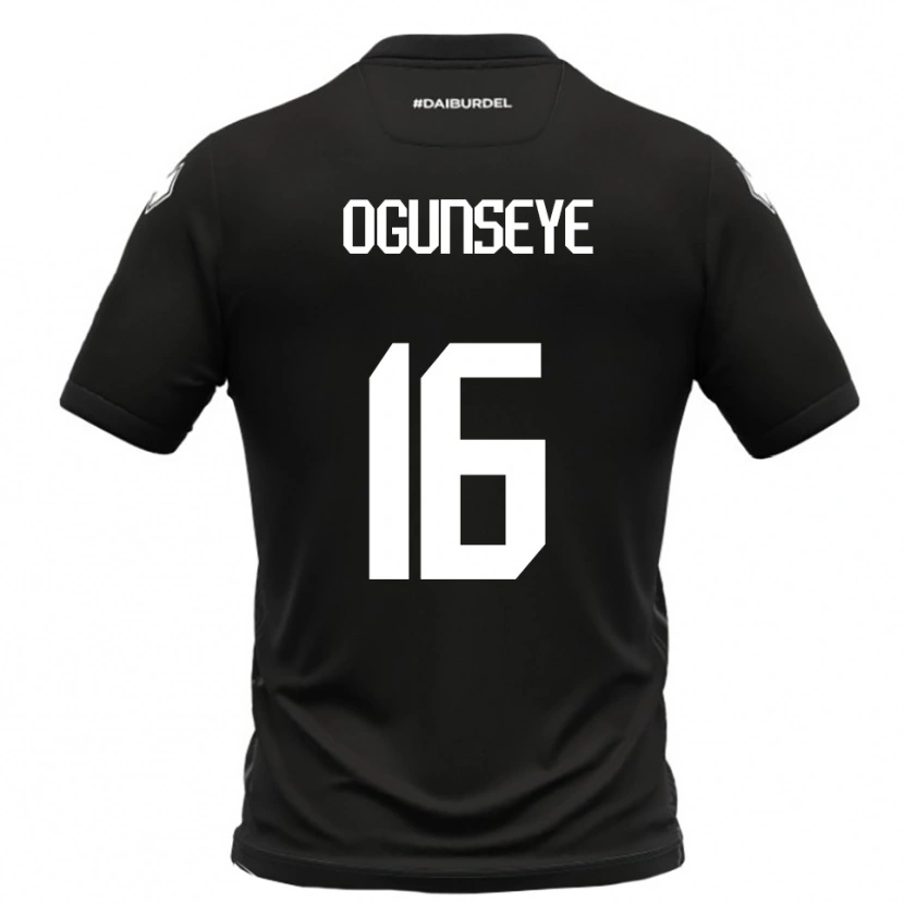 Danxen Män Roberto Ogunseye #16 Svart Vit Bortatröja Matchtröjor 2025/26 Tröjor T-Tröja