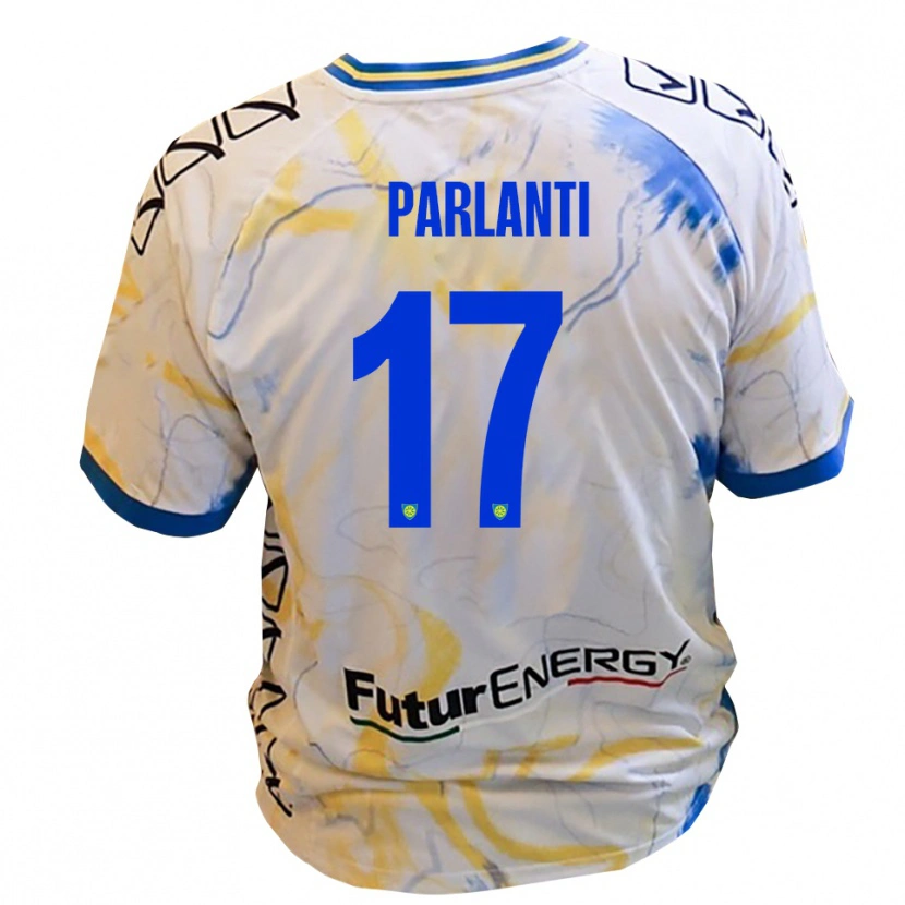 Danxen Män Gabriele Parlanti #17 Vitt Gult Blått Bortatröja Matchtröjor 2025/26 Tröjor T-Tröja
