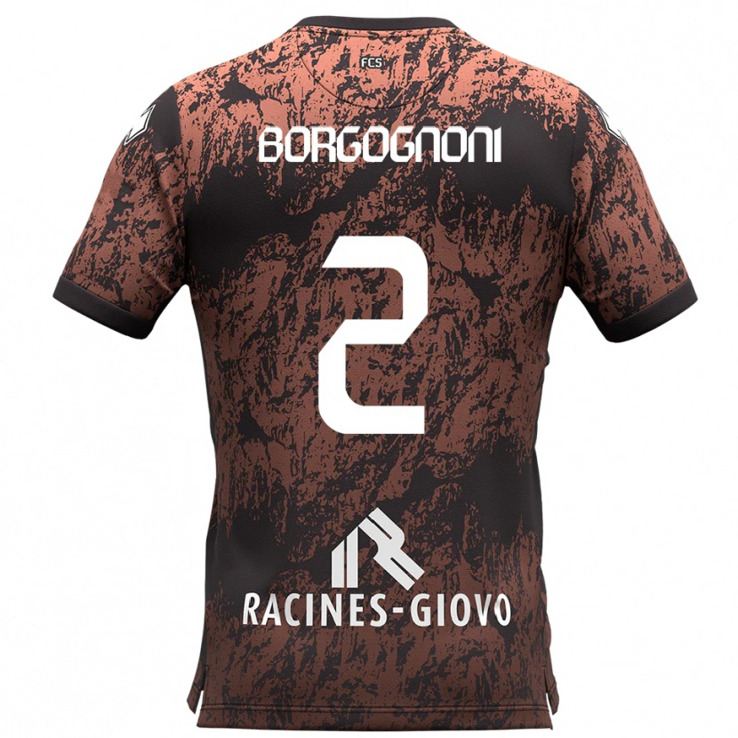 Danxen Män Giovanni Borgognoni #2 Brunt Svart Bortatröja Matchtröjor 2025/26 Tröjor T-Tröja