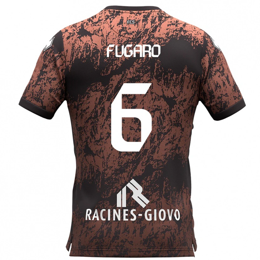 Danxen Män Matteo Fugaro #6 Brunt Svart Bortatröja Matchtröjor 2025/26 Tröjor T-Tröja