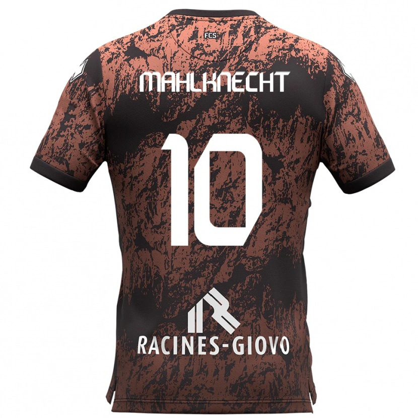Danxen Män Felix Mahlknecht #10 Brunt Svart Bortatröja Matchtröjor 2025/26 Tröjor T-Tröja
