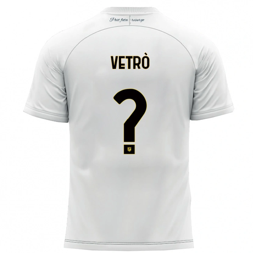 Danxen Män Antonio Vetrò #0 Vitt Gult Bortatröja Matchtröjor 2025/26 Tröjor T-Tröja