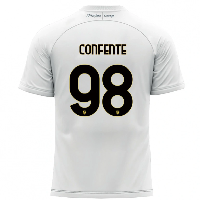 Danxen Män Alessandro Confente #98 Vitt Gult Bortatröja Matchtröjor 2025/26 Tröjor T-Tröja