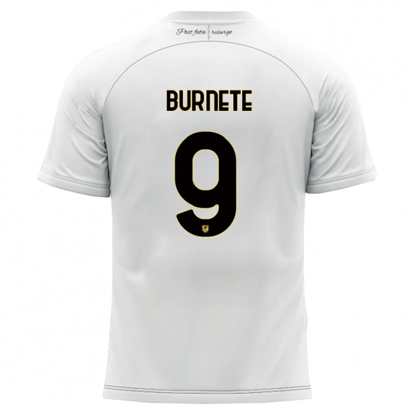 Danxen Män Rareș Burnete #9 Vitt Gult Bortatröja Matchtröjor 2025/26 Tröjor T-Tröja