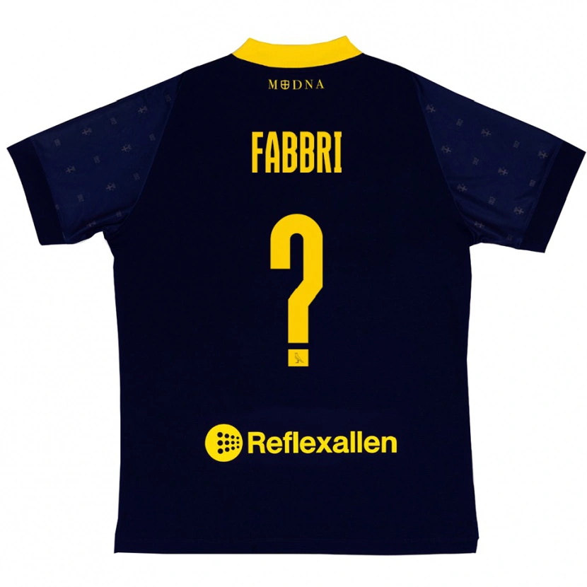 Danxen Män Tito Fabbri #0 Marinblå Gul Bortatröja Matchtröjor 2025/26 Tröjor T-Tröja