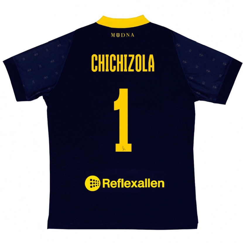 Danxen Män Leandro Chichizola #1 Marinblå Gul Bortatröja Matchtröjor 2025/26 Tröjor T-Tröja