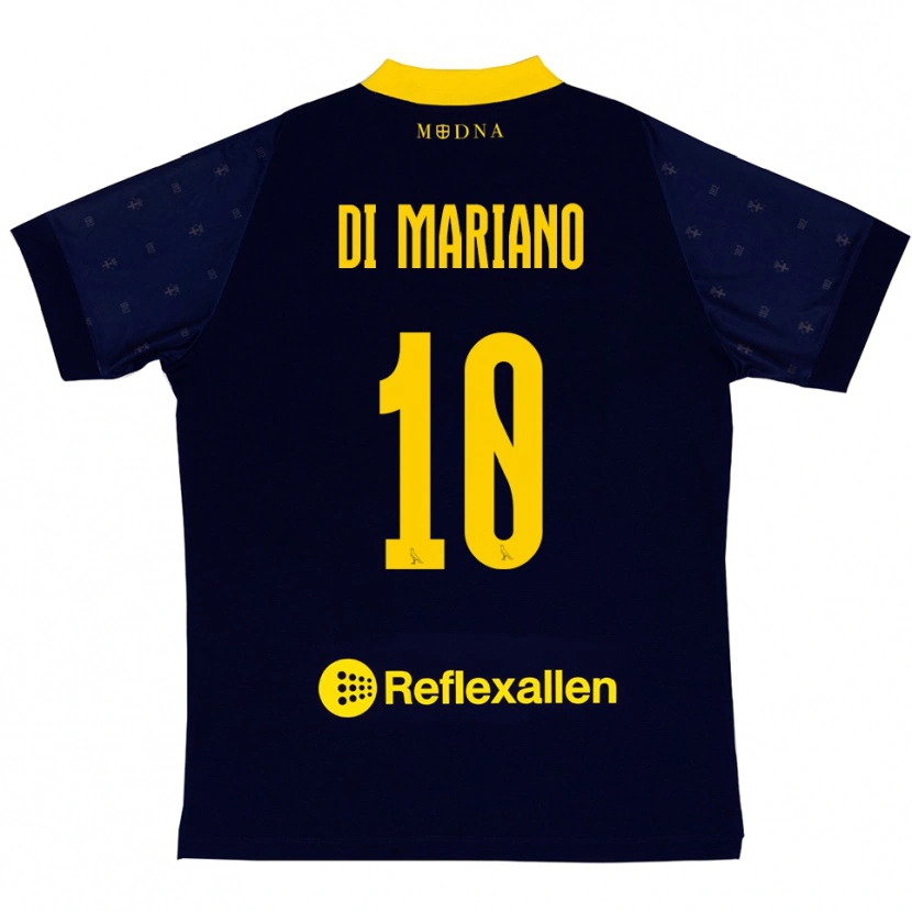 Danxen Män Francesco Di Mariano #10 Marinblå Gul Bortatröja Matchtröjor 2025/26 Tröjor T-Tröja