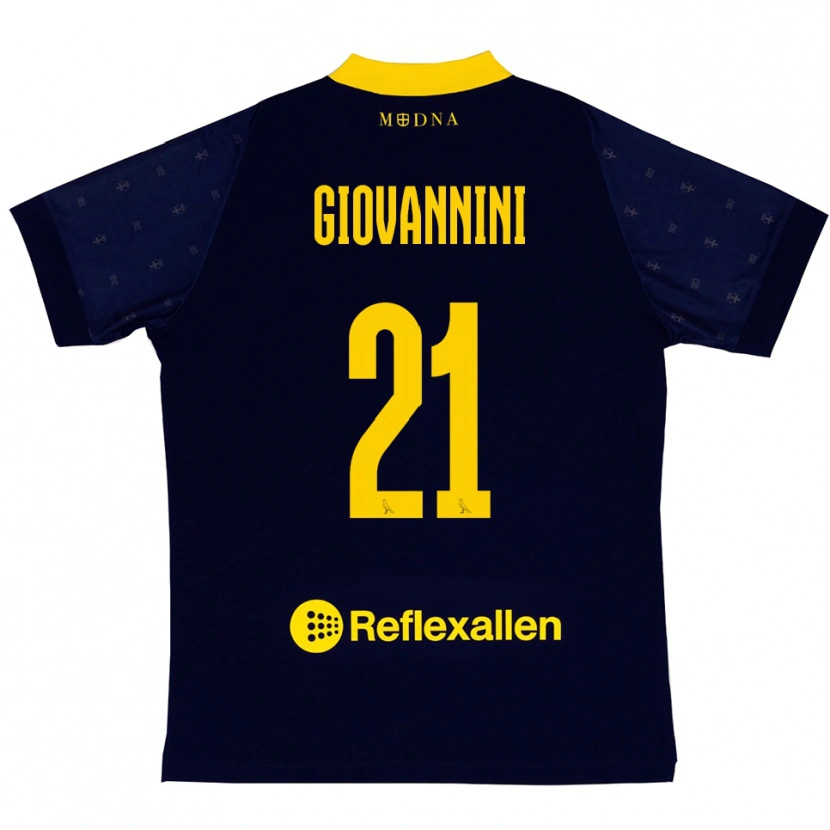 Danxen Män Romeo Giovannini #21 Marinblå Gul Bortatröja Matchtröjor 2025/26 Tröjor T-Tröja