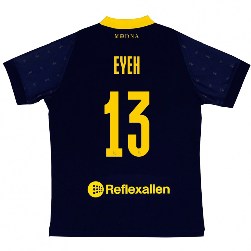 Danxen Män Nicholas Eyeh #13 Marinblå Gul Bortatröja Matchtröjor 2025/26 Tröjor T-Tröja