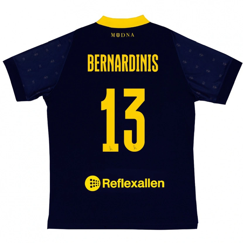 Danxen Män Riccardo Bernardinis #13 Marinblå Gul Bortatröja Matchtröjor 2025/26 Tröjor T-Tröja
