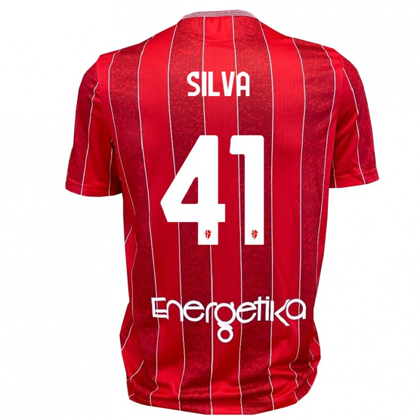 Danxen Män Jonathan Silva #41 Röd Vit Bortatröja Matchtröjor 2025/26 Tröjor T-Tröja