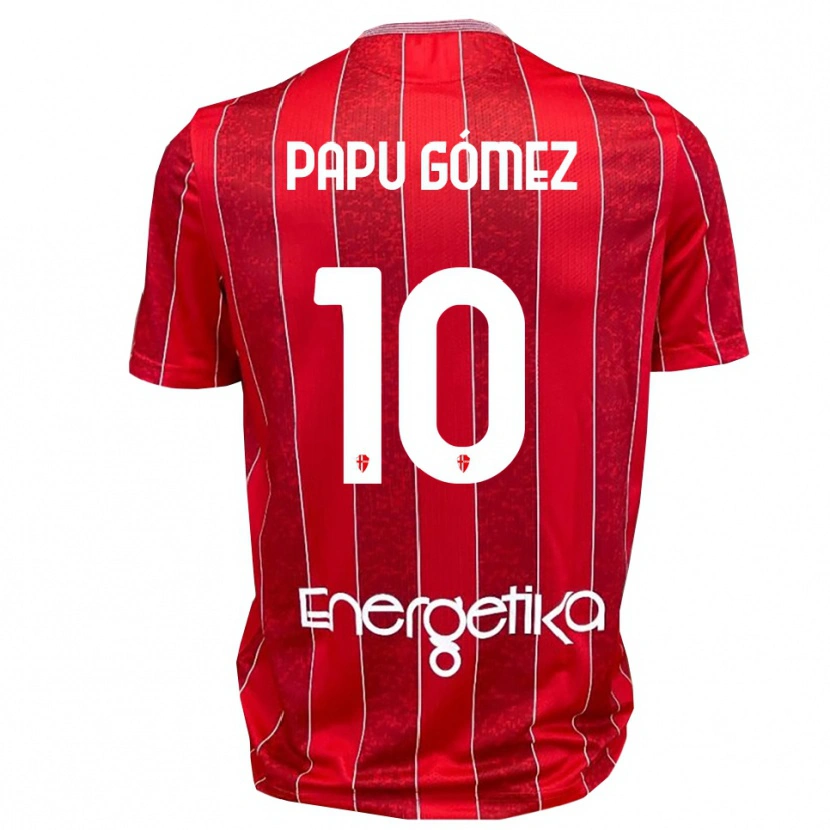 Danxen Män Papu Gómez #10 Röd Vit Bortatröja Matchtröjor 2025/26 Tröjor T-Tröja