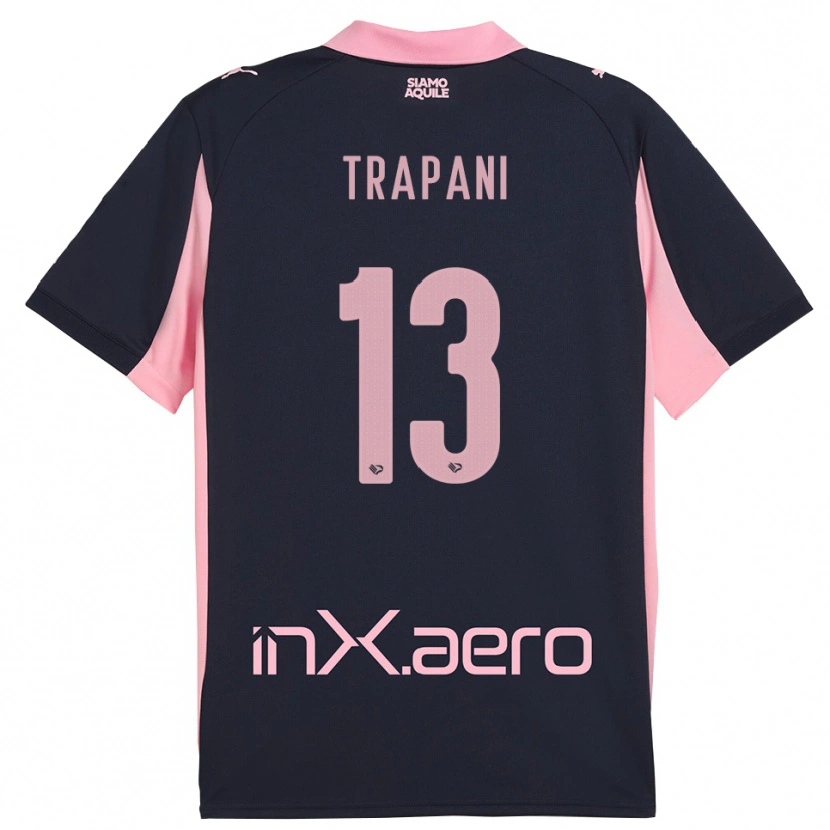 Danxen Män Nicolò Trapani #13 Marinblå Rosa Bortatröja Matchtröjor 2025/26 Tröjor T-Tröja