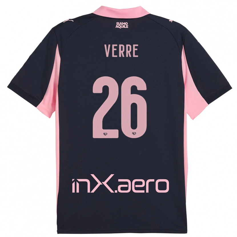 Danxen Män Valerio Verre #26 Marinblå Rosa Bortatröja Matchtröjor 2025/26 Tröjor T-Tröja
