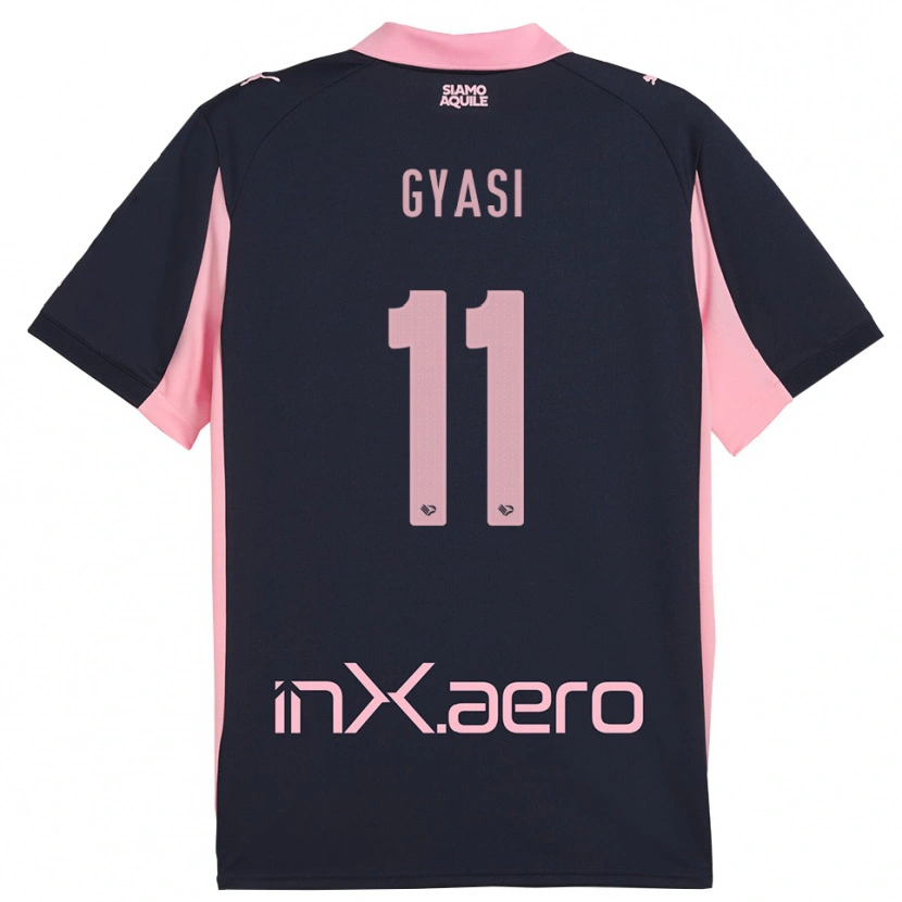 Danxen Män Emmanuel Gyasi #11 Marinblå Rosa Bortatröja Matchtröjor 2025/26 Tröjor T-Tröja
