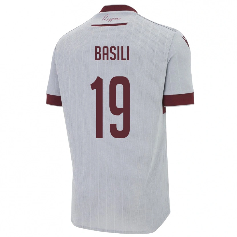 Danxen Män Damiano Basili #19 Bourgogne Vitt Bortatröja Matchtröjor 2025/26 Tröjor T-Tröja