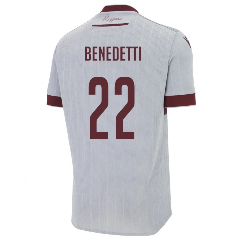 Danxen Män Samuele Benedetti #22 Bourgogne Vitt Bortatröja Matchtröjor 2025/26 Tröjor T-Tröja