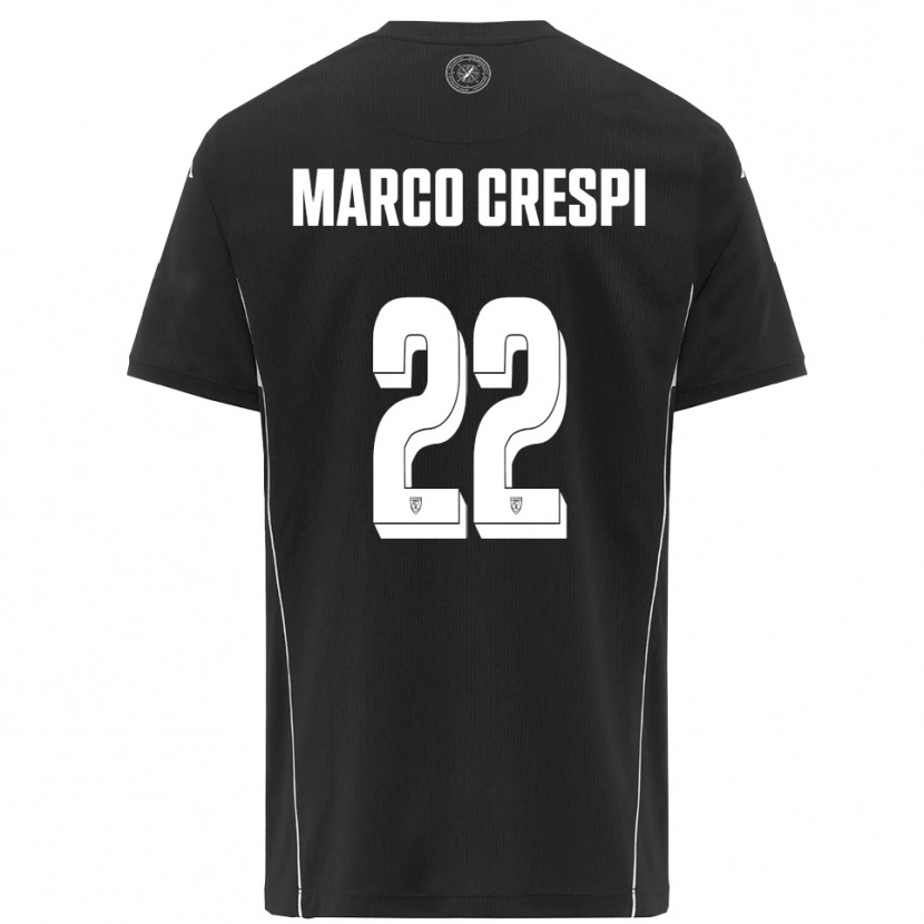 Danxen Män Gian Marco Crespi #22 Svart Vit Bortatröja Matchtröjor 2025/26 Tröjor T-Tröja