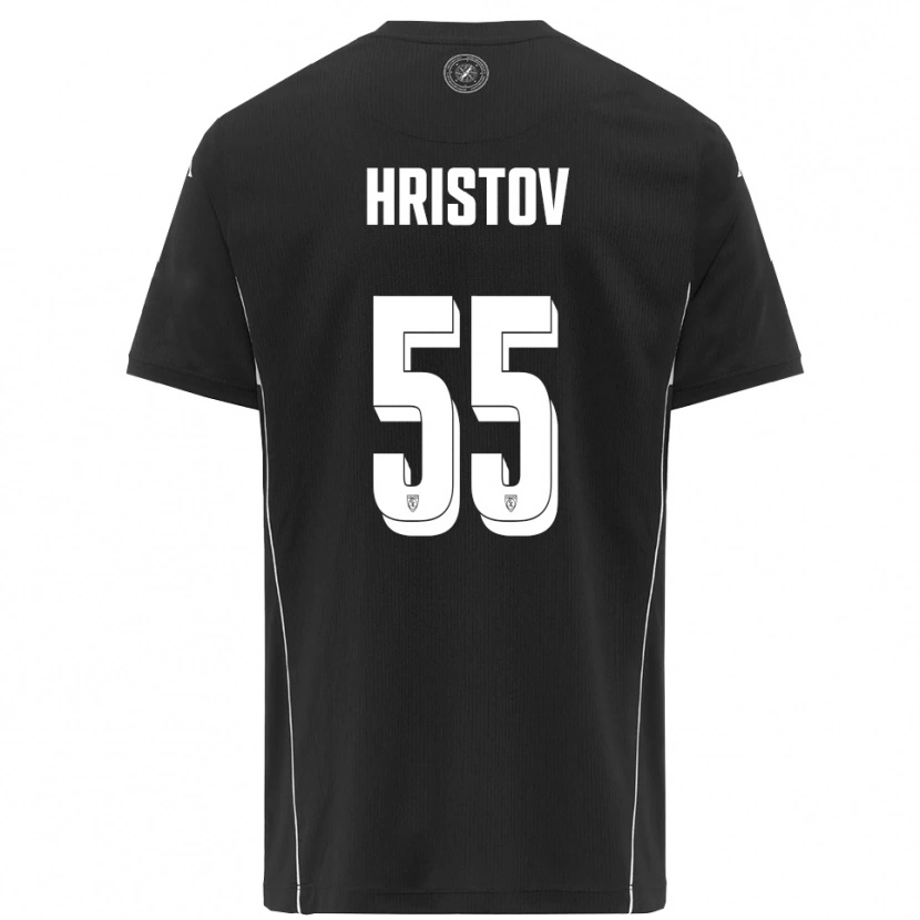 Danxen Män Petko Hristov #55 Svart Vit Bortatröja Matchtröjor 2025/26 Tröjor T-Tröja