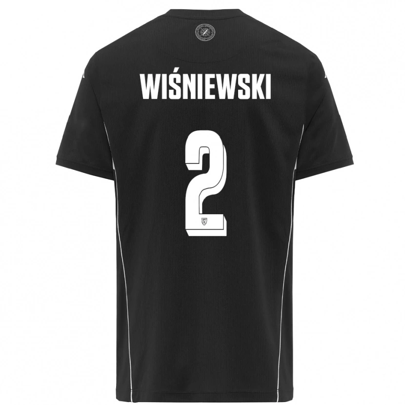 Danxen Män Przemysław Wiśniewski #2 Svart Vit Bortatröja Matchtröjor 2025/26 Tröjor T-Tröja