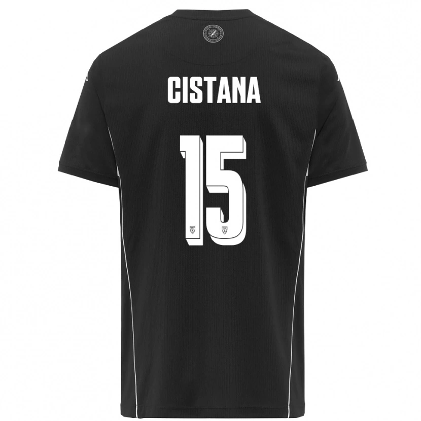 Danxen Män Andrea Cistana #15 Svart Vit Bortatröja Matchtröjor 2025/26 Tröjor T-Tröja