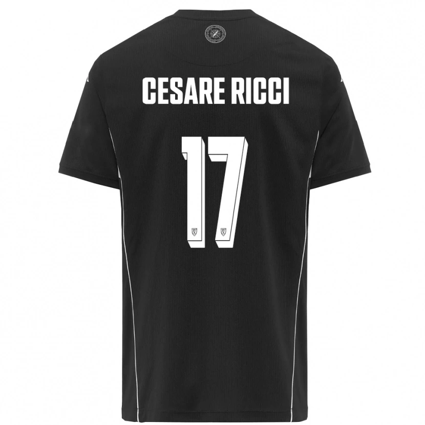 Danxen Män Elia Cesare Ricci #17 Svart Vit Bortatröja Matchtröjor 2025/26 Tröjor T-Tröja
