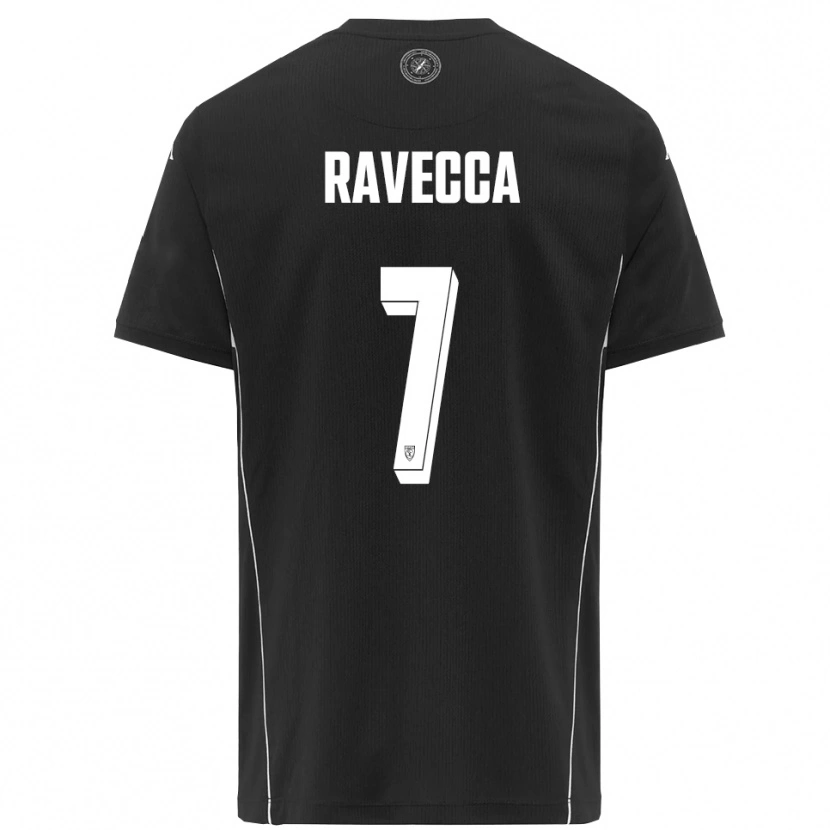 Danxen Män Edoardo Ravecca #7 Svart Vit Bortatröja Matchtröjor 2025/26 Tröjor T-Tröja
