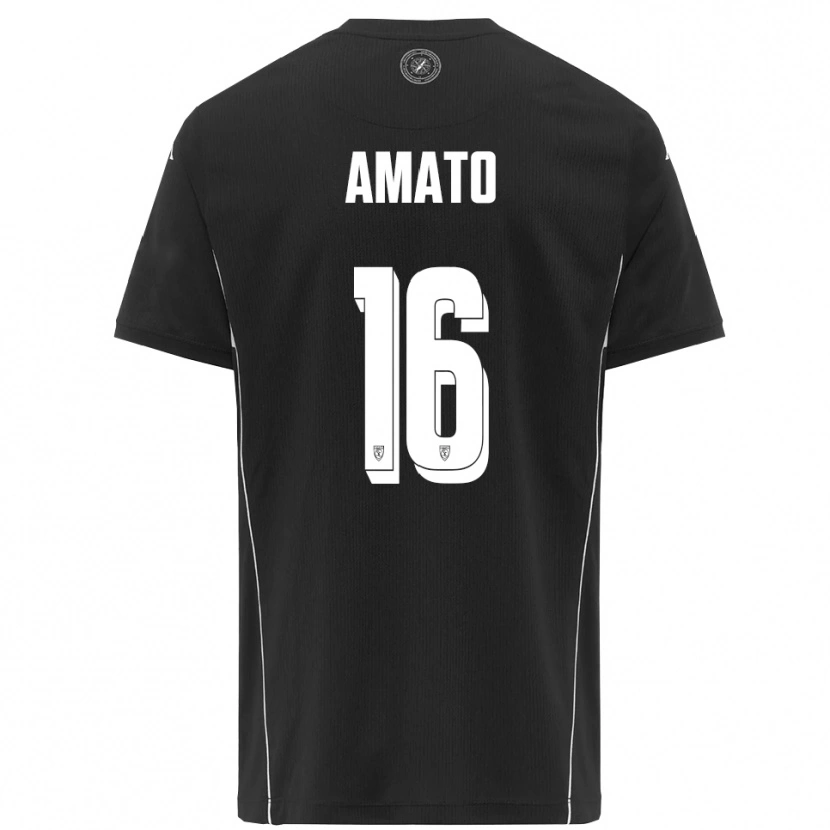Danxen Män Salvatore Amato #16 Svart Vit Bortatröja Matchtröjor 2025/26 Tröjor T-Tröja