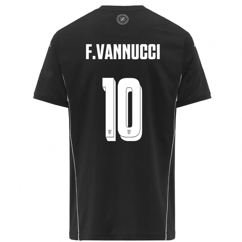 Danxen Män Federico Vannucci #10 Svart Vit Bortatröja Matchtröjor 2025/26 Tröjor T-Tröja