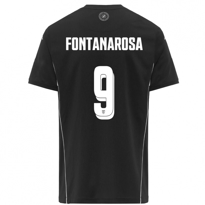 Danxen Män Riccardo Fontanarosa #9 Svart Vit Bortatröja Matchtröjor 2025/26 Tröjor T-Tröja