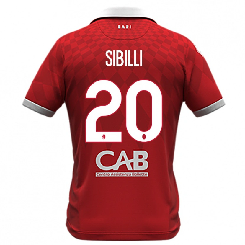 Danxen Män Giuseppe Sibilli #20 Röd Vit Bortatröja Matchtröjor 2025/26 Tröjor T-Tröja