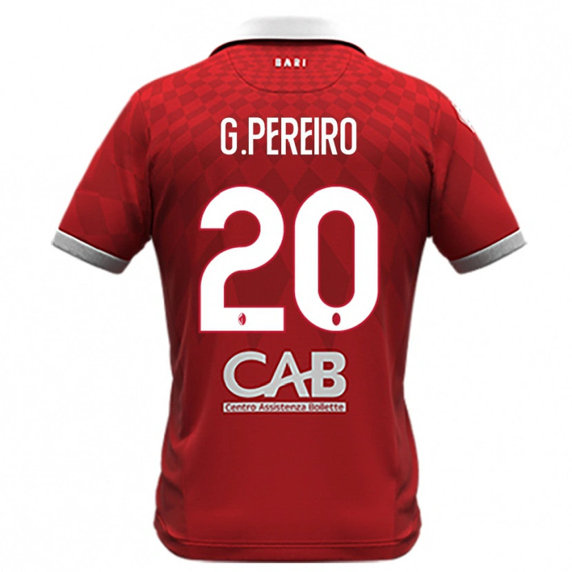 Danxen Män Gastón Pereiro #20 Röd Vit Bortatröja Matchtröjor 2025/26 Tröjor T-Tröja