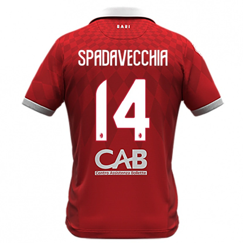 Danxen Män Pantaleo Spadavecchia #14 Röd Vit Bortatröja Matchtröjor 2025/26 Tröjor T-Tröja