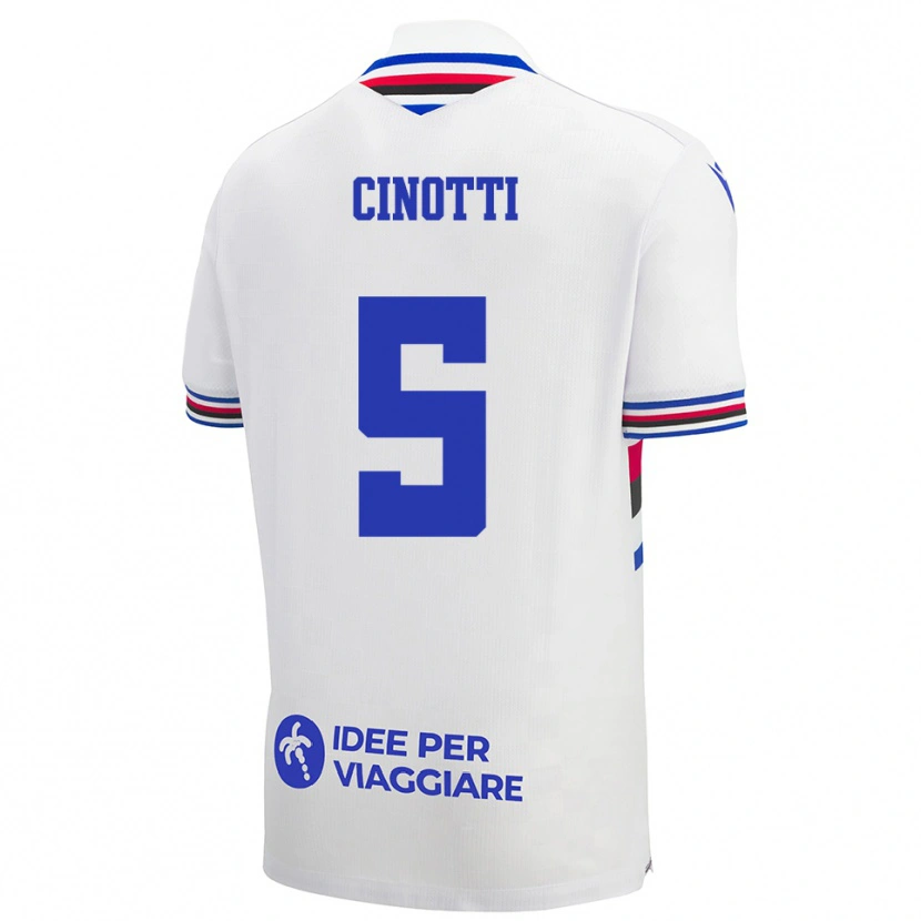 Danxen Män Norma Cinotti #5 Vit Blå Röd Bortatröja Matchtröjor 2025/26 Tröjor T-Tröja