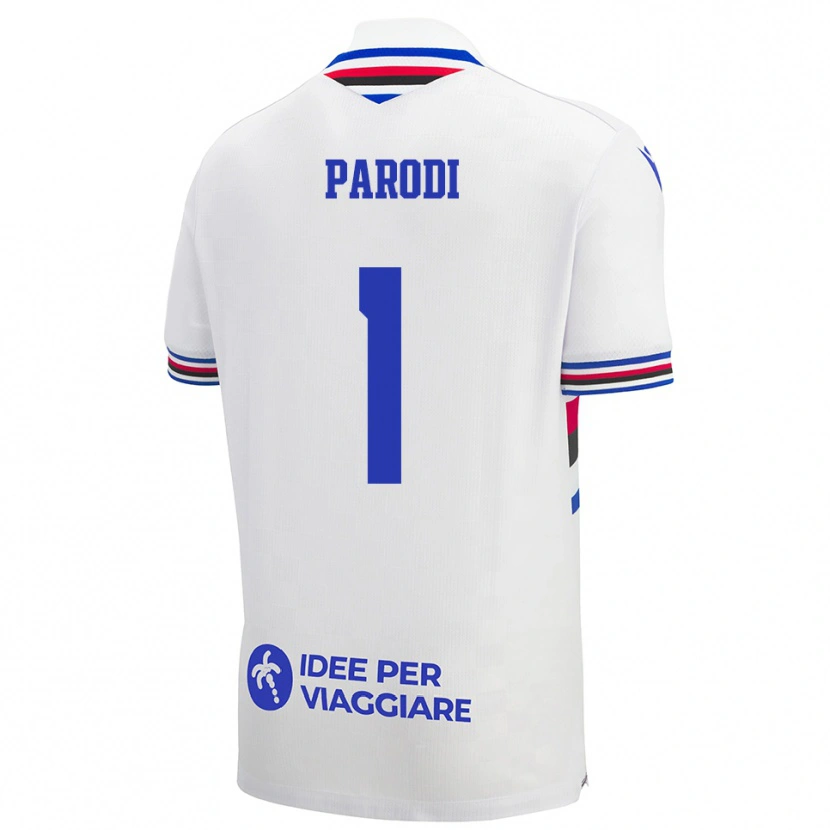 Danxen Män Alessio Parodi #1 Vit Blå Röd Bortatröja Matchtröjor 2025/26 Tröjor T-Tröja